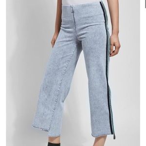 Wide leg cropped denim